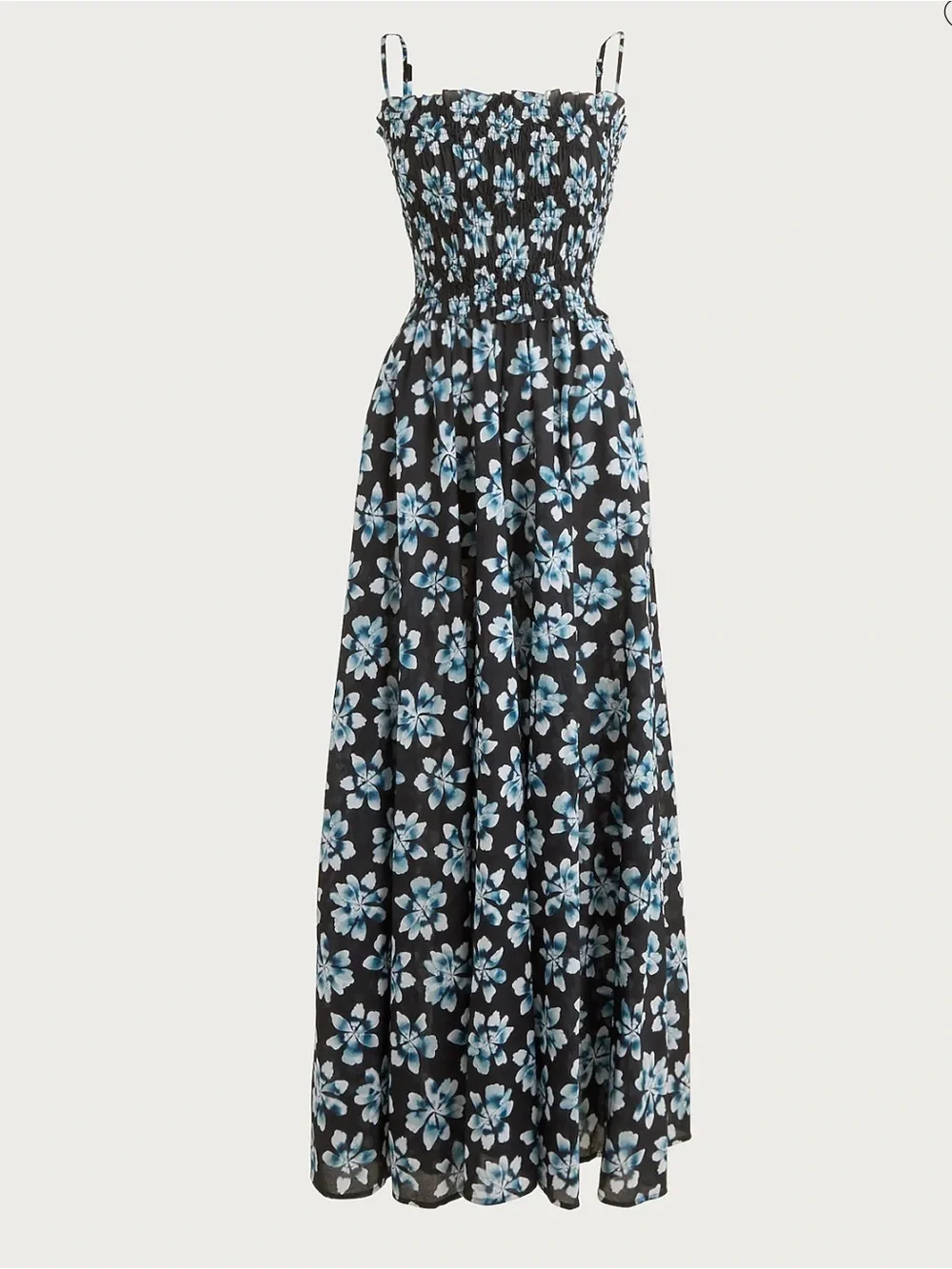 J.Crew Smocked maxi dress in cotton voile floral print - Picture 3 of 7
